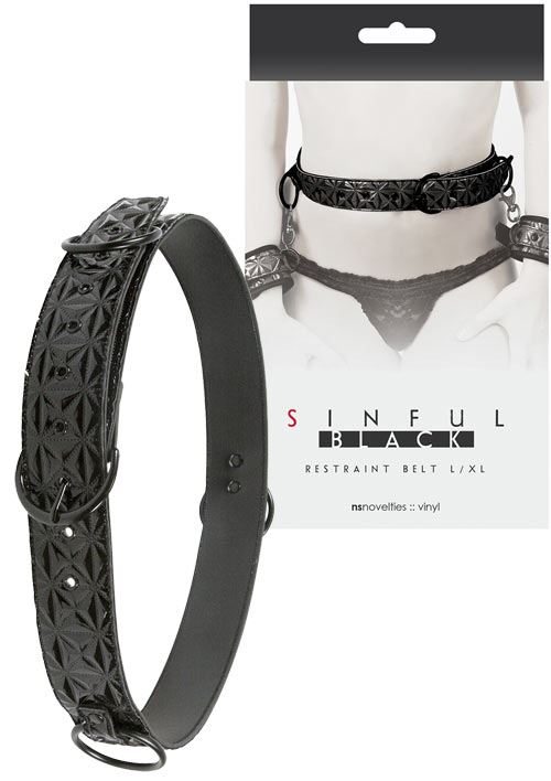 Sinful Black Restraint Belt L/Xl