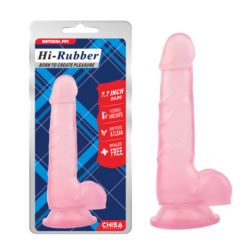 Hi Rubber 7.7 Inch Dildo pink