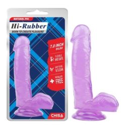 Hi Rubber 7.0 Inch Dildo Purple